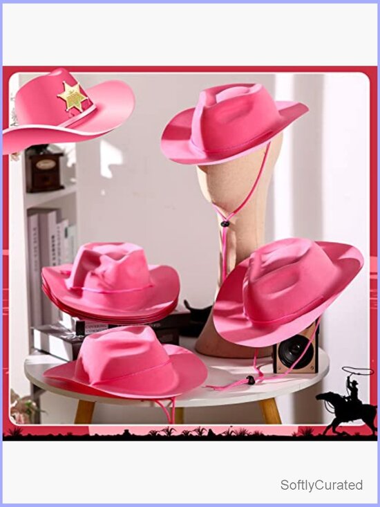 12 Pack Plastic Felt Cowboy Hats for Party Decor main image 7